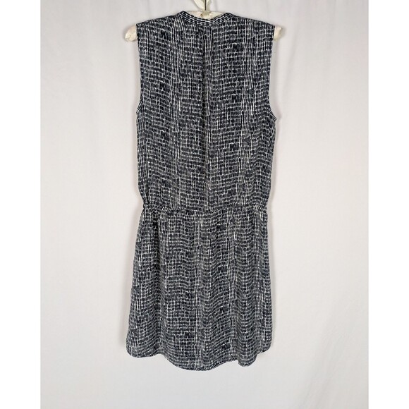 Hilary Radley Dress 4 Women's Black Printed Vneck Button Front Tie Waist Tunic - Picture 5 of 7